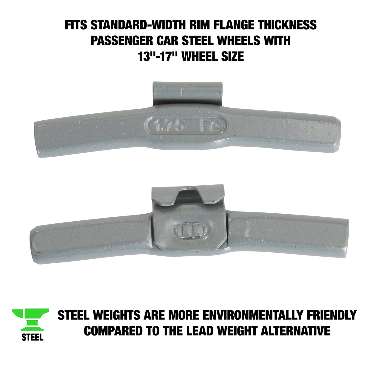 OEMTOOLS 23229 1.75 Oz. P Style Steel Wheel Weight - 1 Box of 25 Additional Image 1