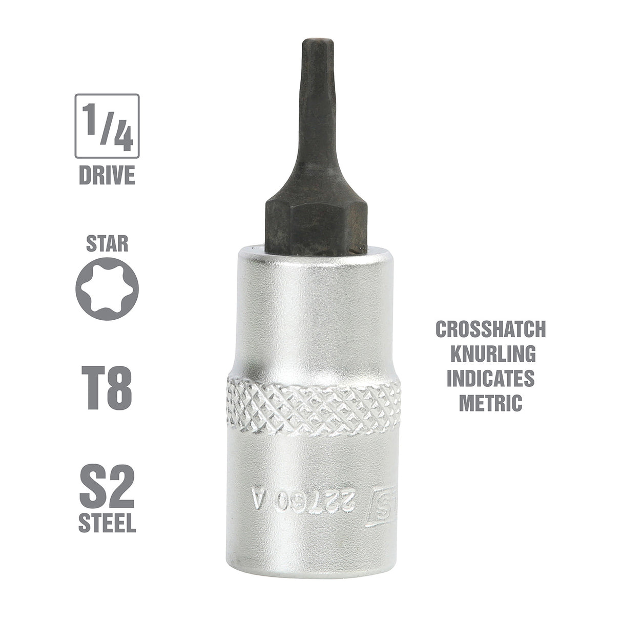 OEMTOOLS 22760 1/4 Inch Drive Star Socket Bit (T8) Additional Image 1