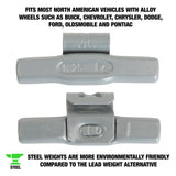 OEMTOOLS 23227 1.25 Oz. MC Style Steel Wheel Weight - 1 Box of 25 Additional Image 1