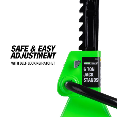 OEMTOOLS 24788 6 Ton Jack Stands with Pin (Pair) Additional Image 6