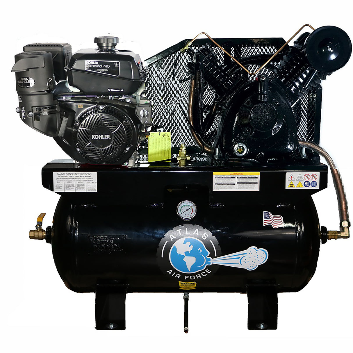 Atlas Equipment ATEMPAF14G-FPD 14HP  30 Gal. Gas Air Compressor with Kohler Motor Main Image