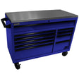 Homak 54in. RS PRO 10 Drawer Rolling Cabinet w/Stainless Steel Top-Blue Main Image