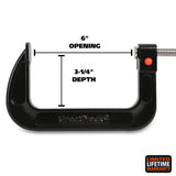 GreatNeck QRCC6 Quick Release C-Clamp (6 Inch) Additional Image 2