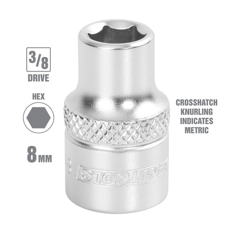 OEMTOOLS 22282 3/8 Inch Drive 6 Pt. Socket (8 mm) Additional Image 1