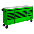 Homak 72in. RS Pro 16 Drawer Roller Cabinet W/Stainless Steel Top -Green Main Image