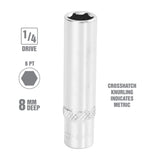 OEMTOOLS 22272 8 mm 1/4 Inch Drive Deep Socket Additional Image 1