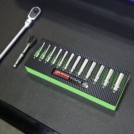 OEMTOOLS 23986 12 Piece 1/4in. Deep Socket Set (Metric) Additional Image 10