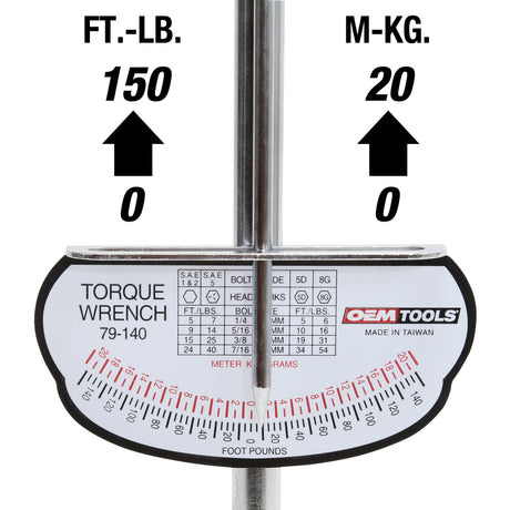 OEMTOOLS 79-140 1/2in. Drive Torque Wrench Additional Image 3