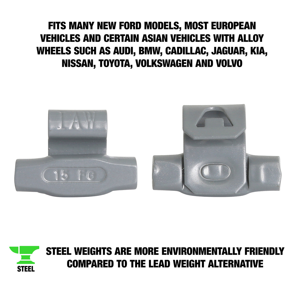 OEMTOOLS 23248 15 gm. IW Style Steel Wheel Weight - 1 Box of 25 Additional Image 1