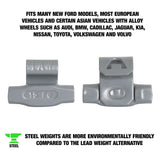 OEMTOOLS 23248 15 gm. IW Style Steel Wheel Weight - 1 Box of 25 Additional Image 1