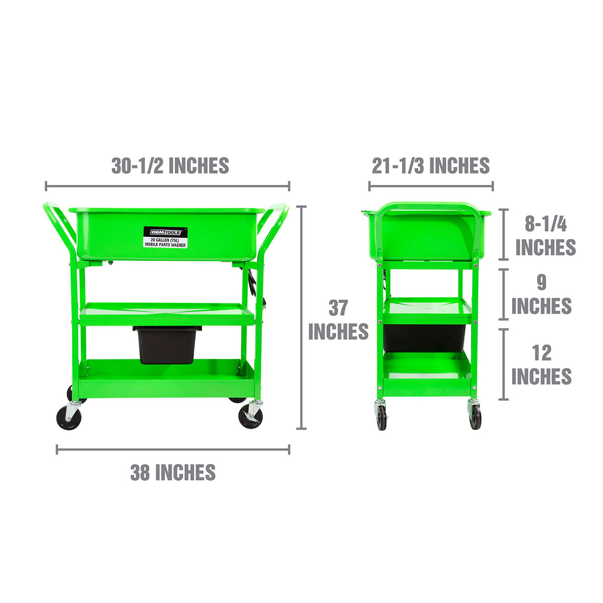 OEMTOOLS 24805 20 Gallon Mobile Parts Washer Additional Image 2