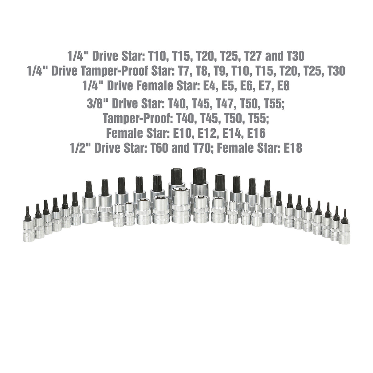 OEMTOOLS 23991 35 Piece Multi-Drive Star Socket Set Additional Image 3