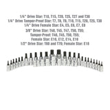 OEMTOOLS 23991 35 Piece Multi-Drive Star Socket Set Additional Image 3