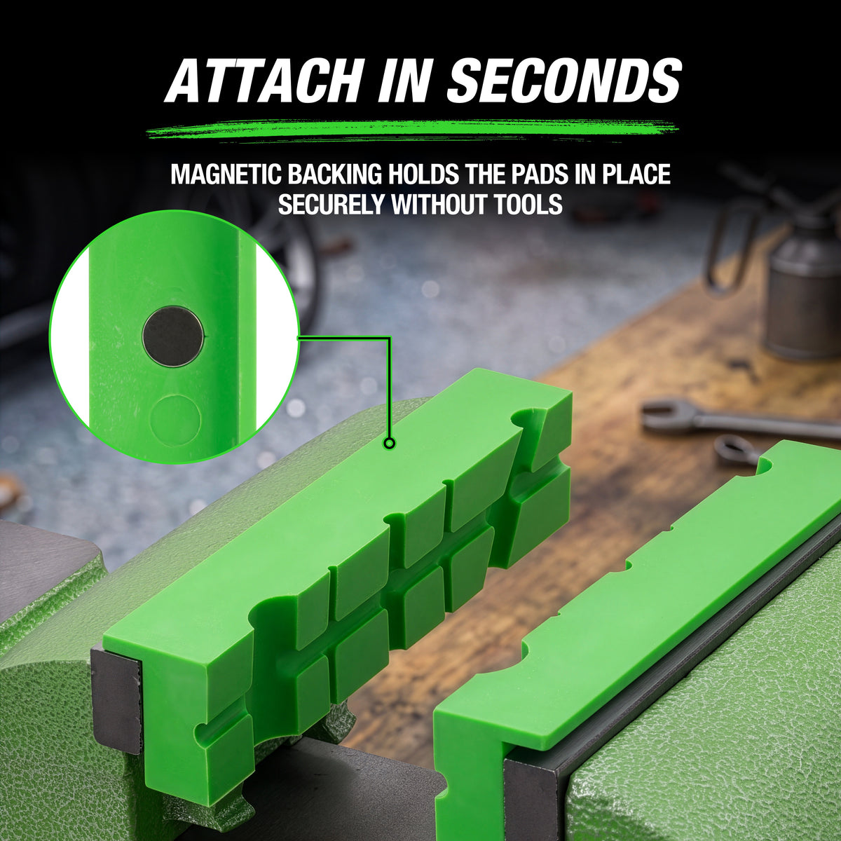 OEMTOOLS 24333 6in. Magnetic Multi-Groove Nylon Jaw Pad - Set of 2 Additional Image 3