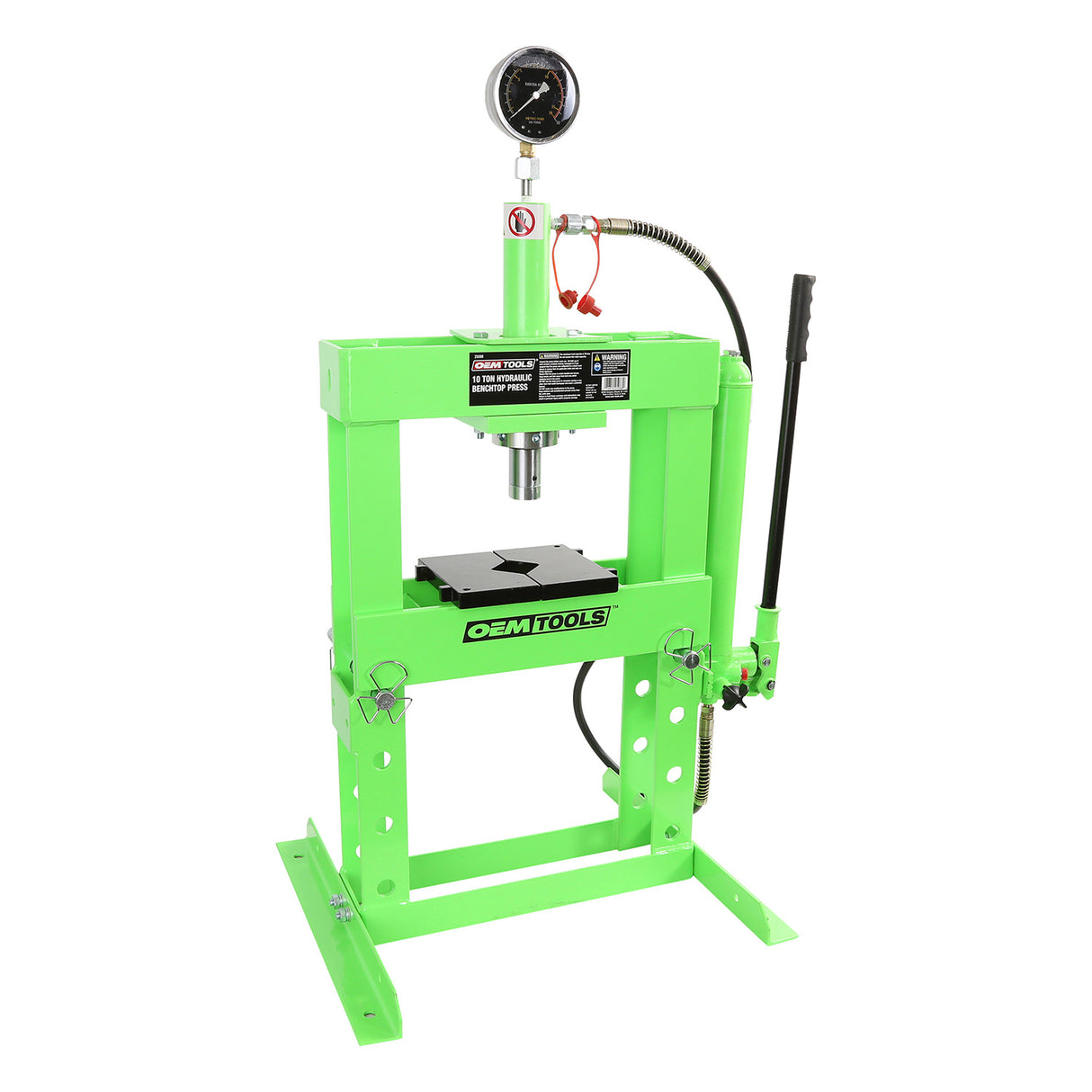 OEMTOOLS 25088 Hydraulic 10 Ton Benchtop Shop Press with Double Speed Pump Main Image