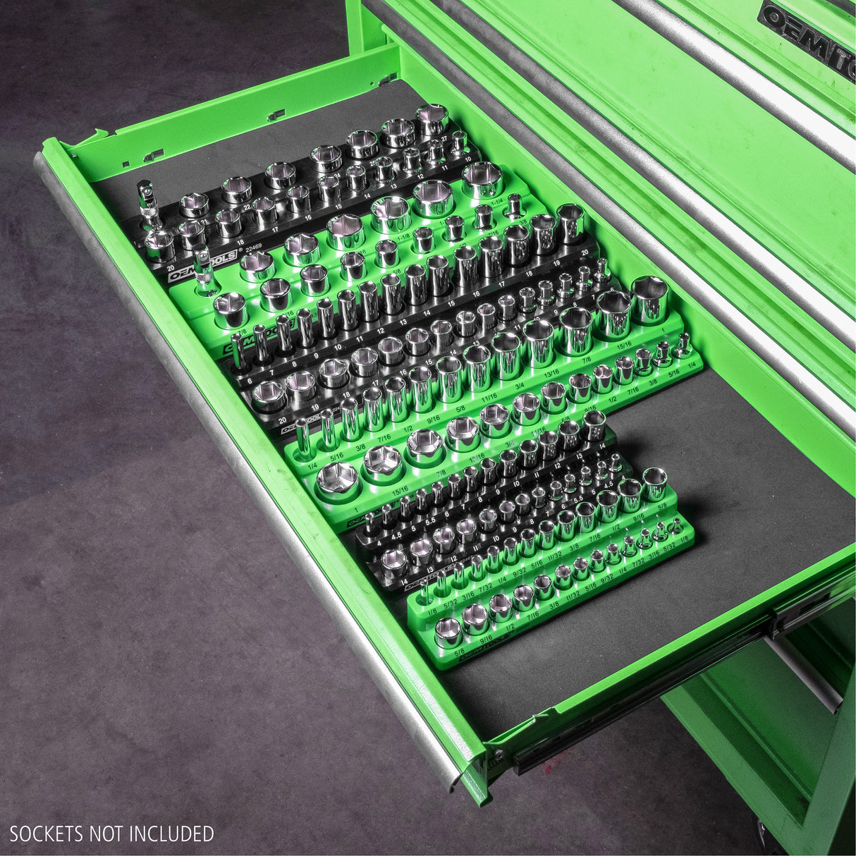 OEMTOOLS 22485 3-Piece Magnetic Socket Tray Set- SAE-Green Additional Image 8