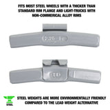 OEMTOOLS 23268 2.25 oz. T Style Steel Wheel Weight - 1 Box of 25 Additional Image 1