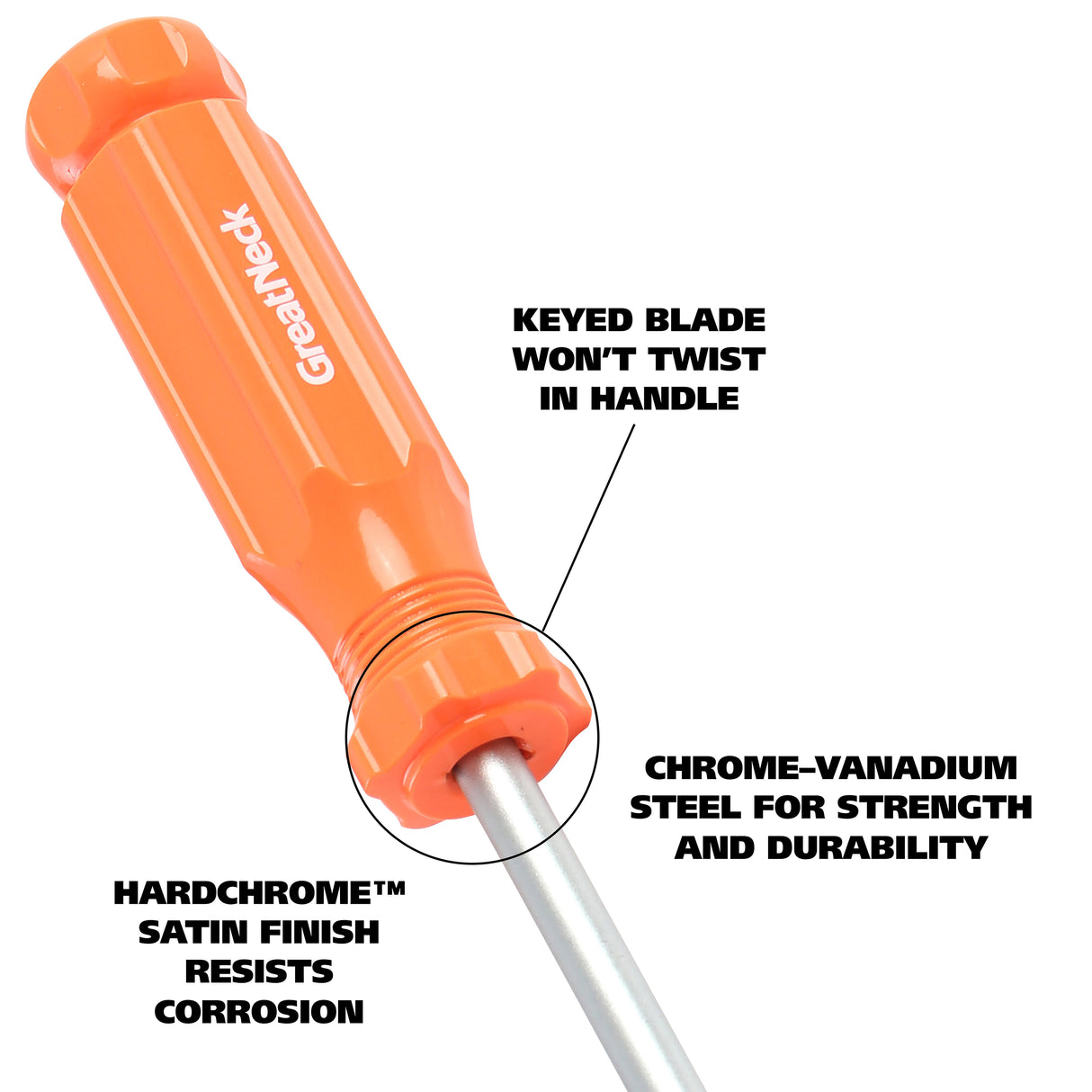 GreatNeck 73302 #0 x 4 Inch Round Shank Screwdriver Additional Image 3