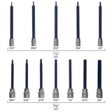 OEMTOOLS 23563 12 Piece Extra Long Hex Bit Socket Set (SAE) Additional Image 3