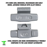 OEMTOOLS 23279 25 gm. EN Style Steel Wheel Weight - 1 Box of 25 Additional Image 1