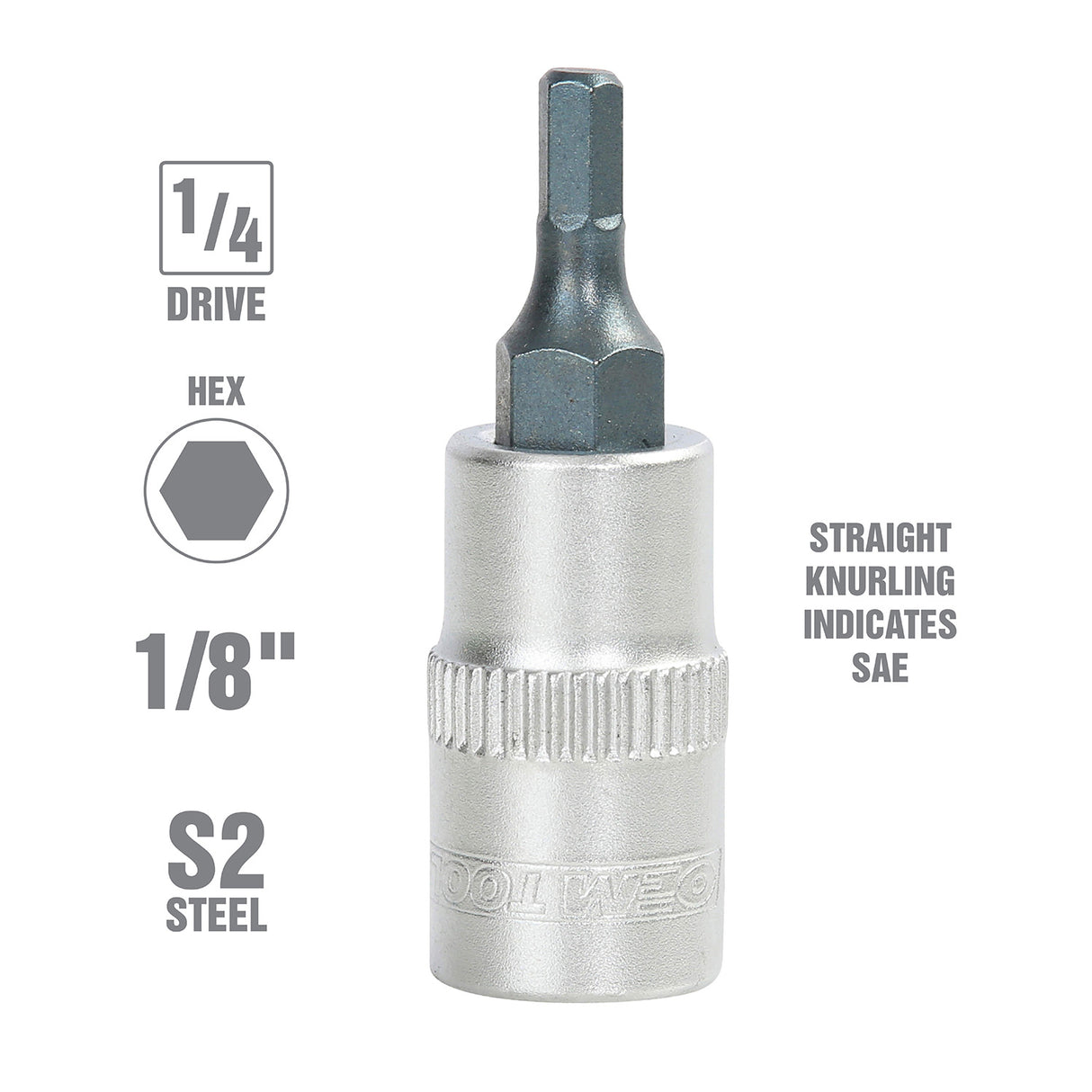 OEMTOOLS 22850 1/4 Inch Drive Hex Bit Socket (1/8 Inch) Additional Image 1