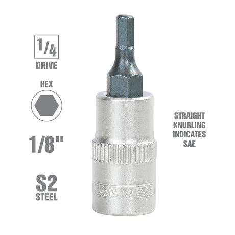 OEMTOOLS 22850 1/4 Inch Drive Hex Bit Socket (1/8 Inch) Additional Image 1