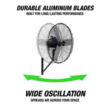 OEMTOOLS 34884 24in. Outdoor Oscillating Wall Mount Fan Additional Image 3