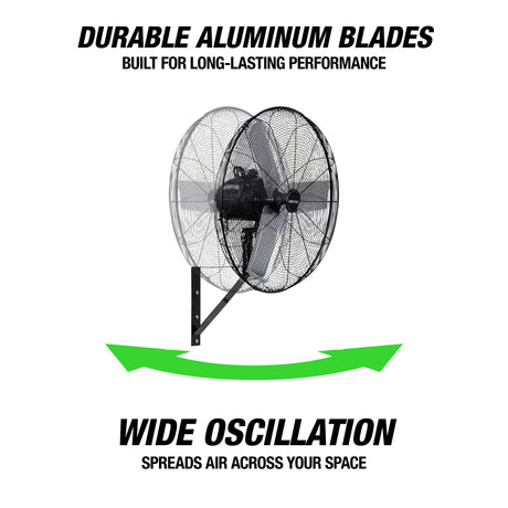 OEMTOOLS 34884 24in. Outdoor Oscillating Wall Mount Fan Additional Image 3