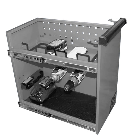 Homak 44in. RS Pro Flip Top 8-Drawer Power Service Cart -Gray Additional Image 3