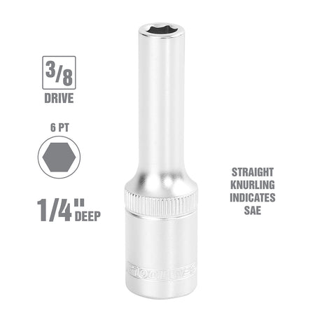 OEMTOOLS 22340 1/4 Inch 3/8 Inch Drive Deep Wall Socket Additional Image 1