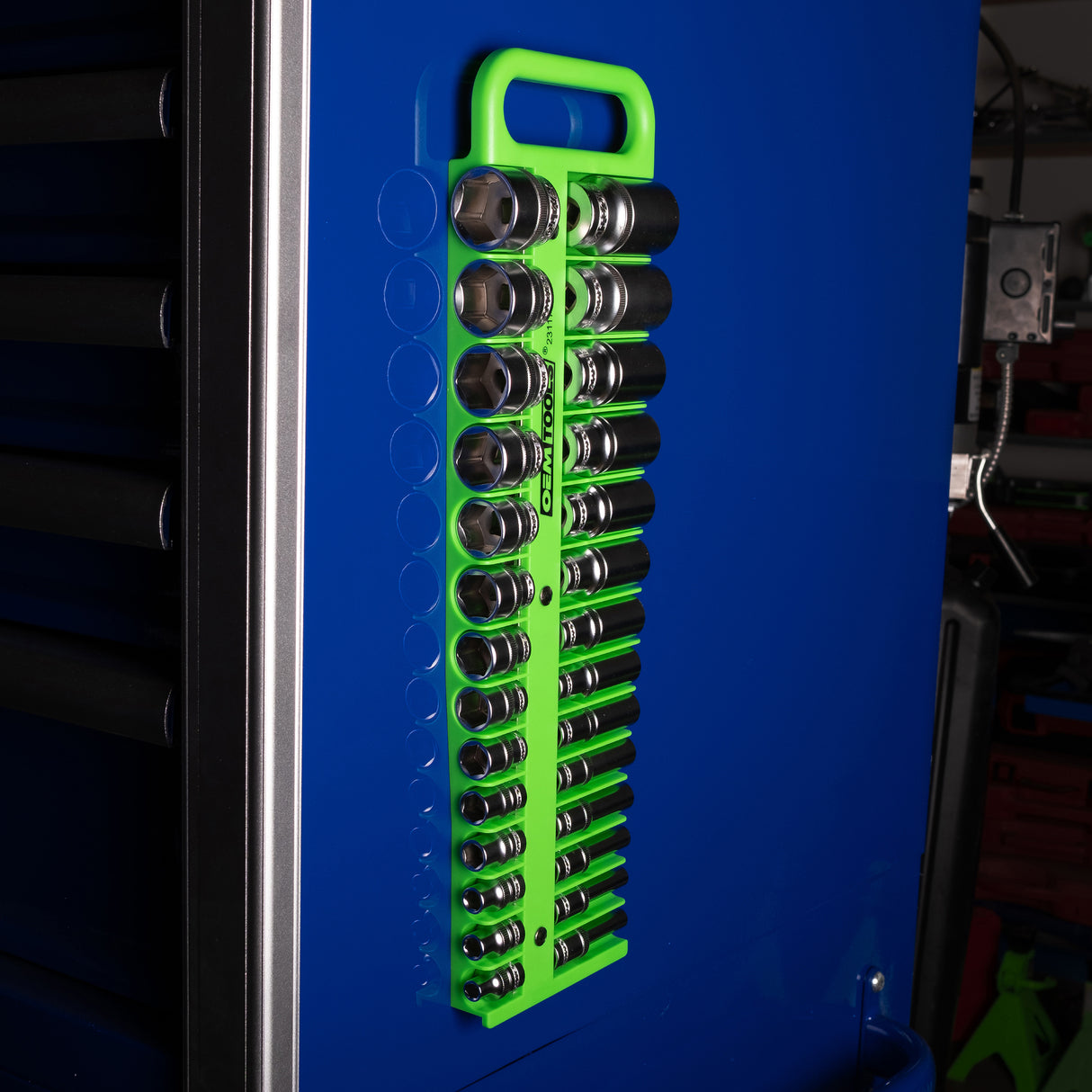 OEMTOOLS 23117 Portable Magnetic Socket Organizer 3/8in. Drive - Green Additional Image 8