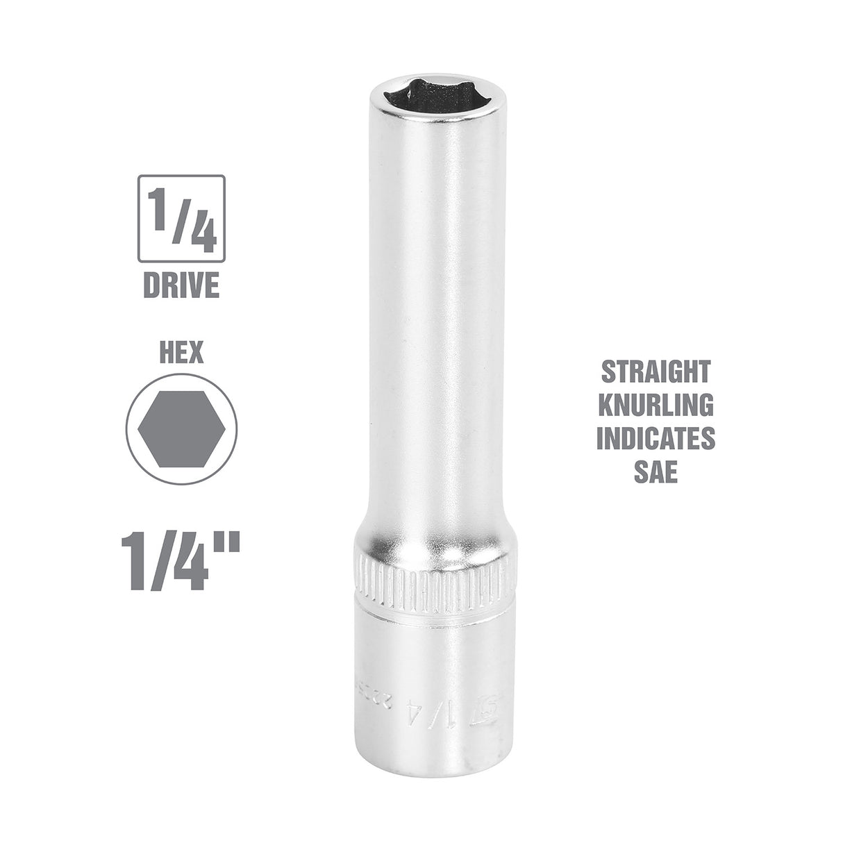 OEMTOOLS 22258 1/4 Inch Drive 6 Pt. Deep Socket (1/4 Inch) Additional Image 1