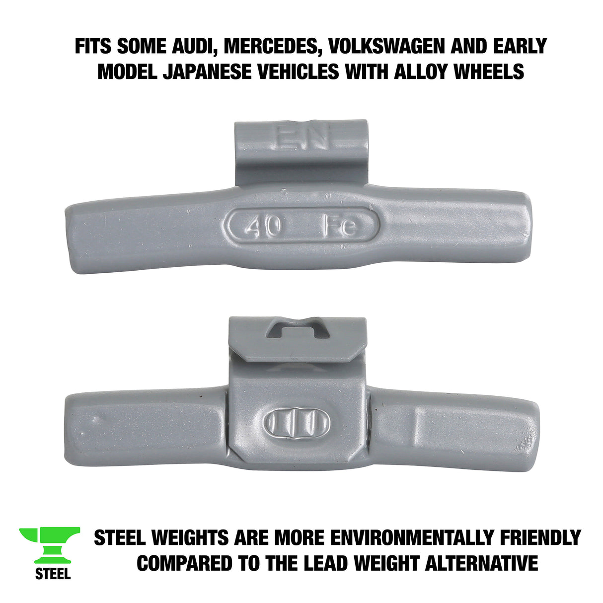 OEMTOOLS 23293 40 gm. EN Style Steel Wheel Weight - 1 Box of 25 Additional Image 1