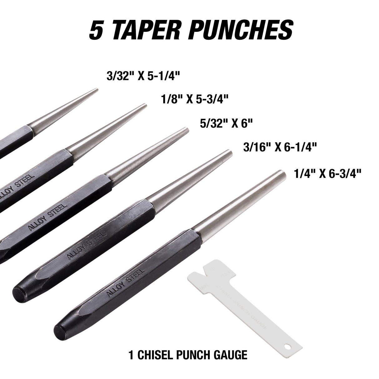 OEMTOOLS 25515 16 Piece Punch and Chisel Set Additional Image 4