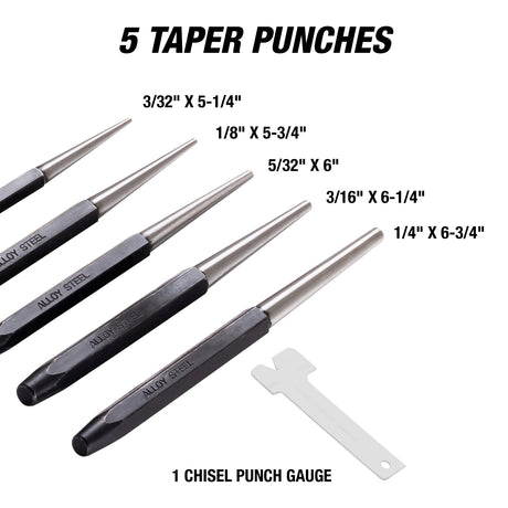 OEMTOOLS 25515 16 Piece Punch and Chisel Set Additional Image 4