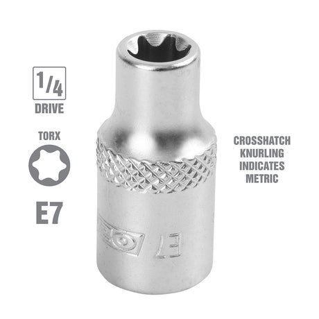 OEMTOOLS 22803 E7 1/4 Inch Drive External Star Socket Additional Image 1