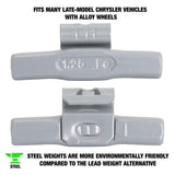 OEMTOOLS 23291 1.25 Oz. LH Style Steel Wheel Weight - 1 Box of 25 Additional Image 1