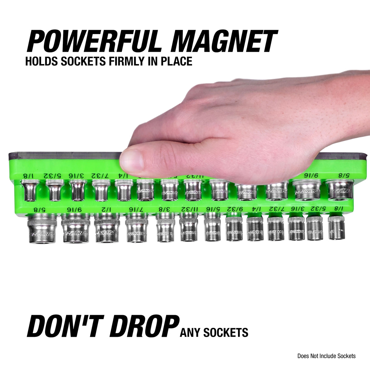OEMTOOLS 22488 6 Pack Set Metric and SAE Magnetic Socket Tray Set - Black and Green Additional Image 9