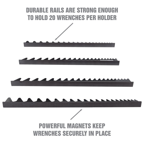 OEMTOOLS 22219 40 Wrench Magnetic Organizing Rails-Black Additional Image 2