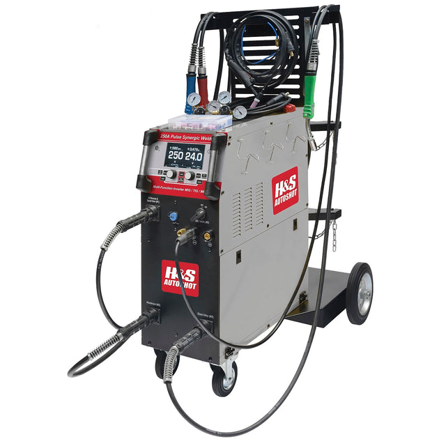 H&S Autoshot HSW-6550 Pulse MIG Welder 250A Synergic 3-Torch Drive Main Image