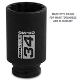 OEMTOOLS 24715 1/2in. Drive 12 Pt. Axle Nut Socket (34 mm) Additional Image 2