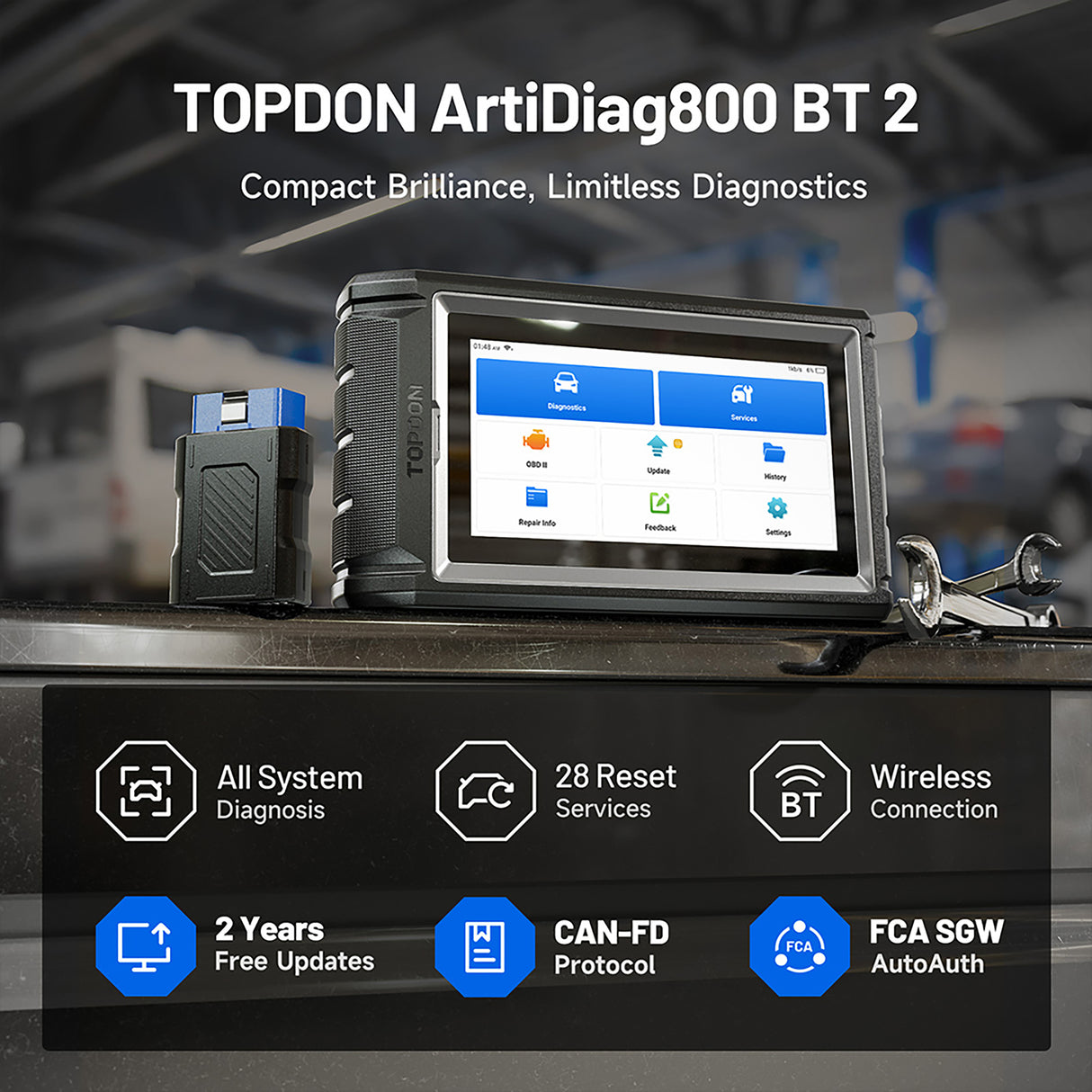 TopDon AD800BT2 6in. Bluetooth Scan Tool w/Service Functions & CAN-FD Additional Image 9