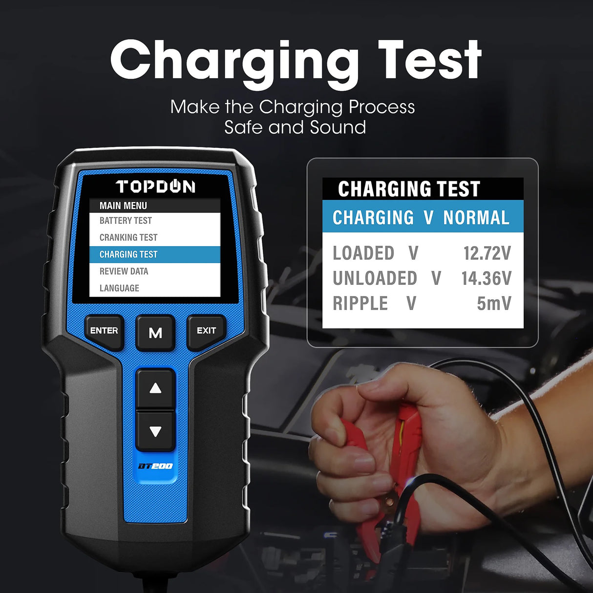 Topdon BT200 Battery, Charging System, and Cranking System Analyzer Additional Image 3