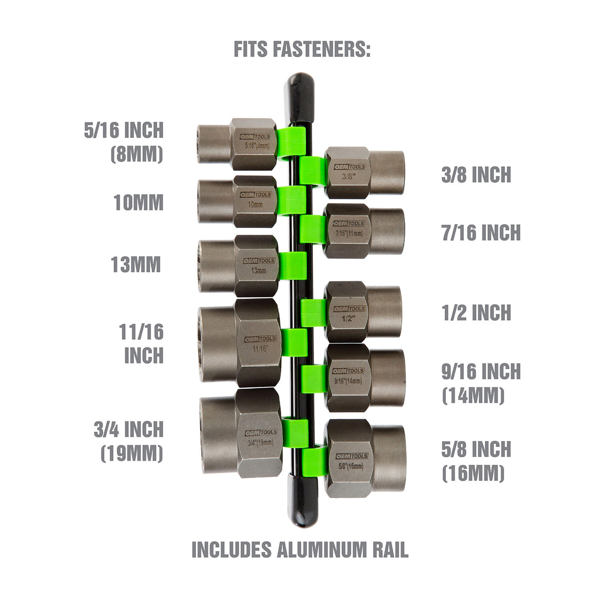 OEMTOOLS 22988 10 Piece Spiral Type Bolt Extractor Set Additional Image 1