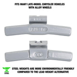 OEMTOOLS 23303 2.25 Oz. LH Style Steel Wheel Weight - 1 Box of 25 Additional Image 1