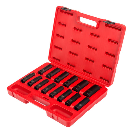 1/2in. Dr. 14 Pc. Metric Deep Impact Socket Set Main Image