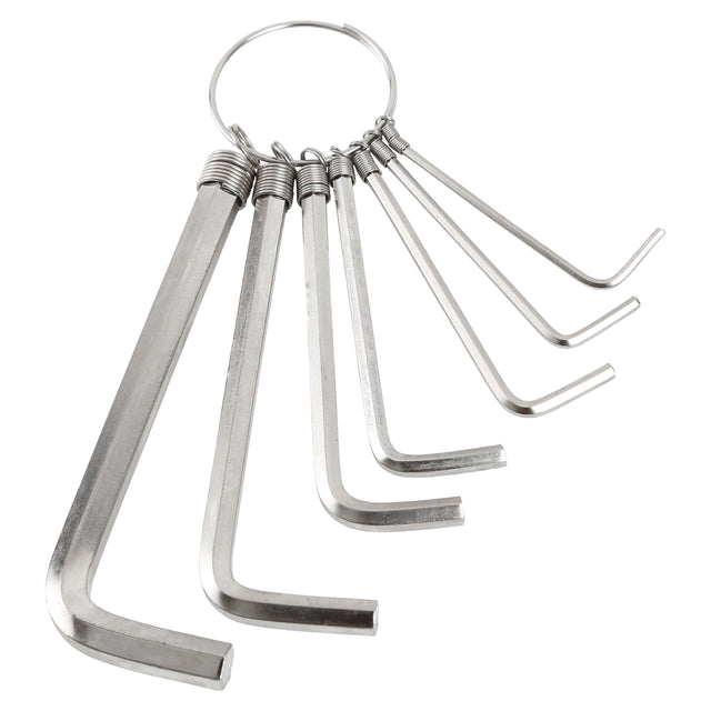 GreatNeck HKR7C Hex Key Wrench Set (7 Piece SAE) on Key Ring Main Image