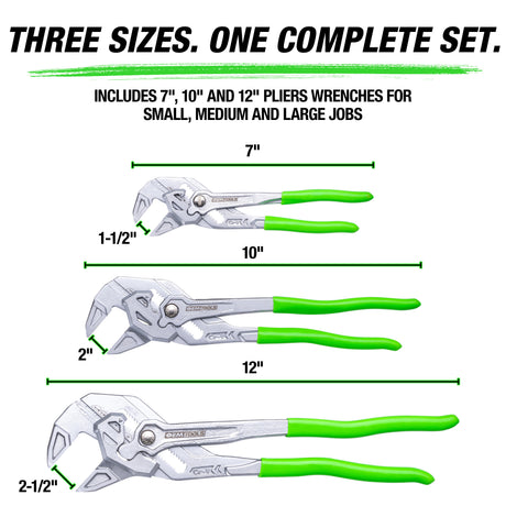 OEMTOOLS 22672 3-Piece Pliers Wrench Set Additional Image 1
