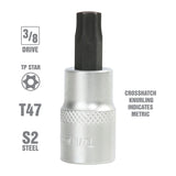 OEMTOOLS 22789 3/8 Inch Drive Tamper Proof Star Socket Bit (T47) Additional Image 1