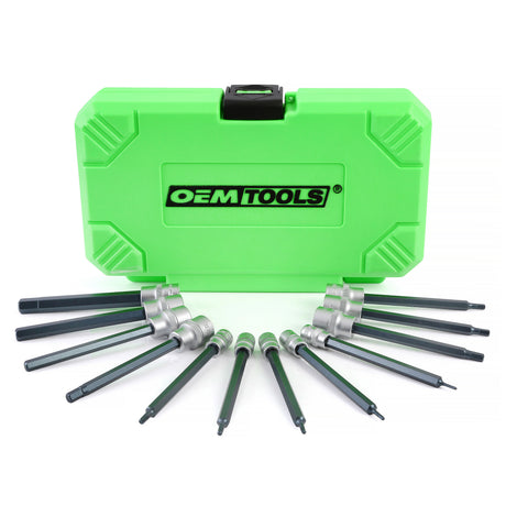 OEMTOOLS 23563 12 Piece Extra Long Hex Bit Socket Set (SAE) Main Image